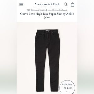 Abercrombie & Fitch Curve Love High Rise Super Skinny Ankle Jean